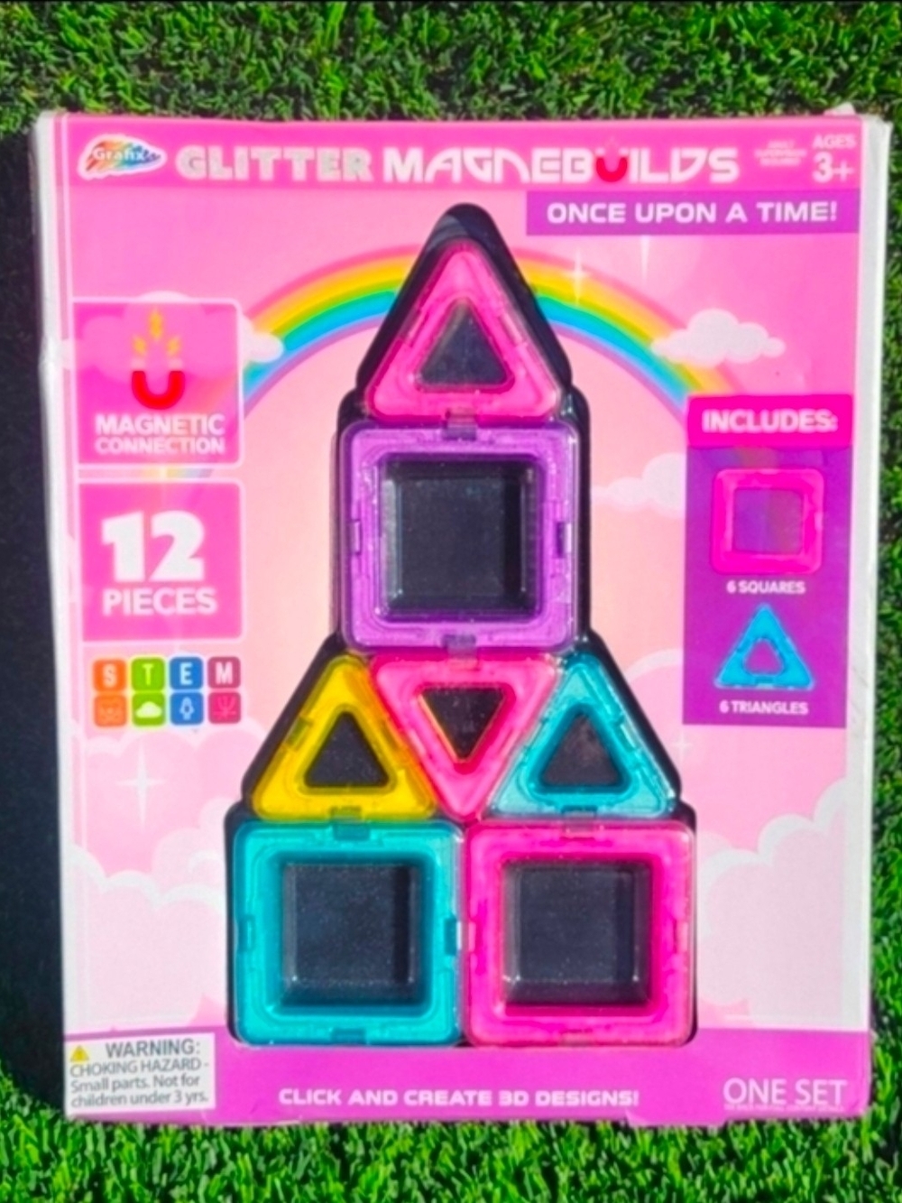 Kids Magnetic Building Set - Pink, Purple, Blue, Yellow NEW